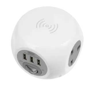 1.4m Extension Cable Cube & Wireless Charging Pad 3 x 230V & 3 x USB [EL144WC]