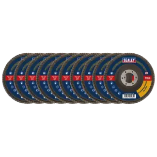 115mm Aluminium Oxide Flap Discs 60Grit 22mm Bore - Pack of 10 [FD11560E10]