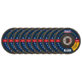 115mm Aluminium Oxide Flap Discs 80Grit 22mm Bore - Pack of 10 [FD11580E10]