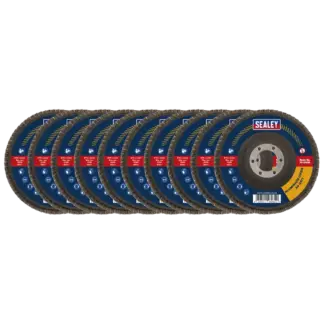 115mm Aluminium Oxide Flap Discs Assorted Grit 22mm Bore - Pack of 10 [FD115EMIX]
