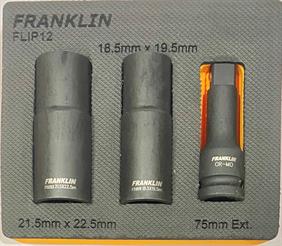 Franklin 3pce Half Size Flip Impact Socket Set 1/2" Dr CR-MO