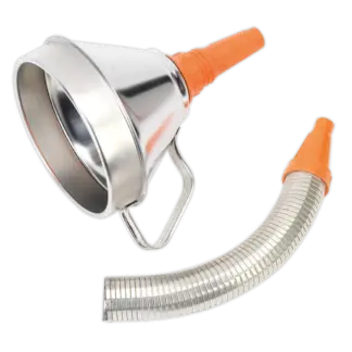 Metal Flexible Spout Funnel with Filter 160mm [FM16F]