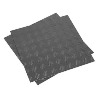 Vinyl Floor Tile with Peel & Stick Backing Silver Treadplate - Pack of 16 [FT1S]