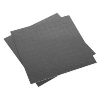 Vinyl Floor Tile with Peel & Stick Backing Silver Coin - Pack of 16 [FT2S]