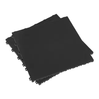 Polypropylene Floor Tile 400 x 400mm, Black Treadplate - Pack of 9 [FT3B]
