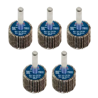 25 x 20mm Abrasive Flap Wheel with 6mm Shaft 40Grit - Pack of 5 [FW2520405]