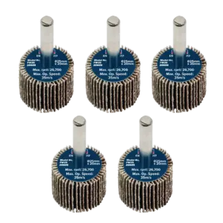 25 x 20mm Abrasive Flap Wheel with 6mm Shaft 60Grit - Pack of 5 [FW2520605]