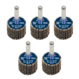 25 x 20mm Abrasive Flap Wheel with 6mm Shaft 80Grit - Pack of 5 [FW2520805]