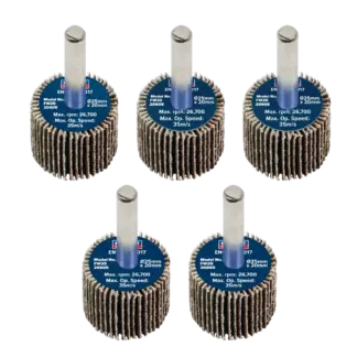 25 x 20mm Abrasive Flap Wheel with 6mm Shaft Assorted Grit - Pack of 5 [FW2520ASS]
