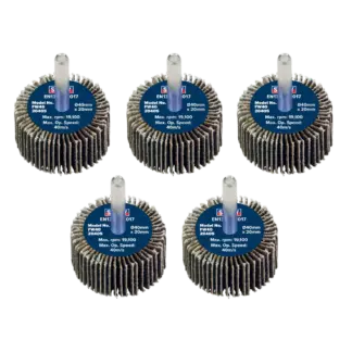 40 x 20mm Abrasive Flap Wheel with 6mm Shaft 40Grit - Pack of 5 [FW4020405]