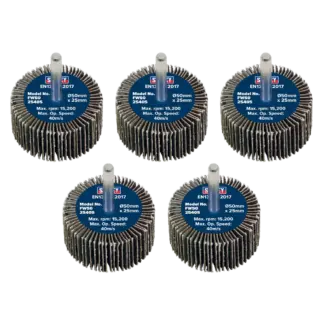 50 x 25mm Abrasive Flap Wheel with 6mm Shaft 40Grit - Pack of 5 [FW5025405]