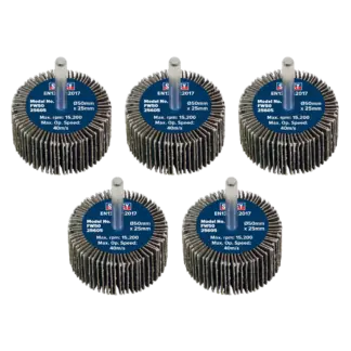 50 x 25mm Abrasive Flap Wheel with 6mm Shaft 60Grit - Pack of 5 [FW5025605]