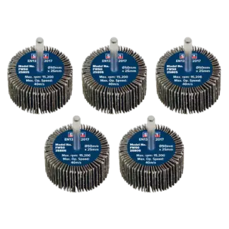 50 x 25mm Abrasive Flap Wheel with 6mm Shaft 80Grit - Pack of 5 [FW5025805]