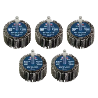 50 x 25mm Abrasive Flap Wheel with 6mm Shaft Assorted Grit - Pack of 5 [FW5025ASS]
