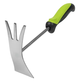 2-In-1 Garden Hand Tool with Soft Grip Handle & Stainless Steel Tines/Blade [GTSG022]