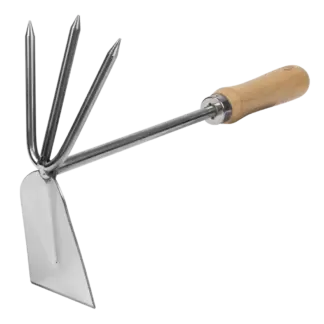 Premier  2-in-1 Hoe and Cultivator with Ash Handle & Stainless Steel Tines/Blade [GTWH002]