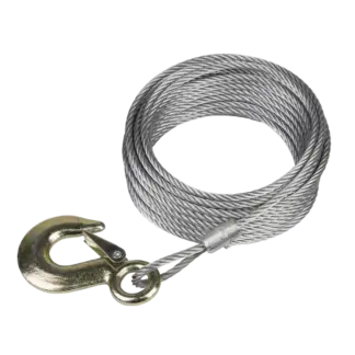 Winch Cable/Wire Rope with Forged Hook 5.1mm x 10m 1350kg Breaking Strength [GWEC20]