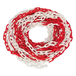 Plastic Chain 25m x 6mm - Red/White [HSC25M]