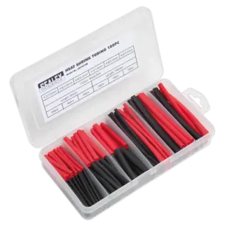 Heat Shrink Tubing Assortment 50 & 100mm 180pc - Black & Red [HST501BR]