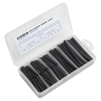 Heat Shrink Tubing Assortment 50 & 100mm 180pc - Black [HST501B]