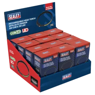 Rechargeable Head Torch with Auto-Sensor 5W COB & 3W LED - Display Box of 12 [HT104RDB]
