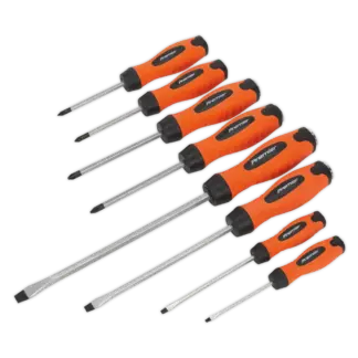 Premier Hammer-Thru Screwdriver Set 8pc - Hi-Vis Orange [HV004]