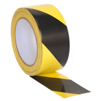 Hazard Warning Tape 50mm x 33m - Black/Yellow [HWTBY]
