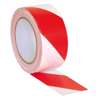 Hazard Warning Tape 50mm x 33m - Red/White [HWTRW]