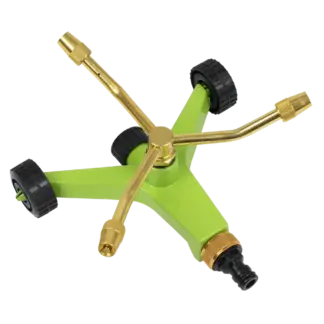 3-Arm Brass Sprinkler with Metal Wheeled Base [JS2032]