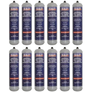 Disposable Carbon Dioxide/Argon Gas Cylinder 100g - Box of 12 [MIG/MIX/100/12]