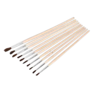Touch-Up Paint Brush Assortment with Wooden Handle 10pc [PB2]