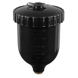UV Paint Spray Gun Pot with Brass Fitting 600ml - Black [PC02]