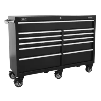 Premier™ Heavy-Duty Extra-Wide Rollcab 11 Drawer 1430mm - Black [PTB143011]