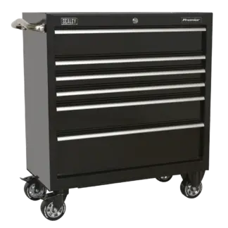 Premier™ Heavy-Duty Rollcab 930mm 6 Drawer - Black [PTB93006]