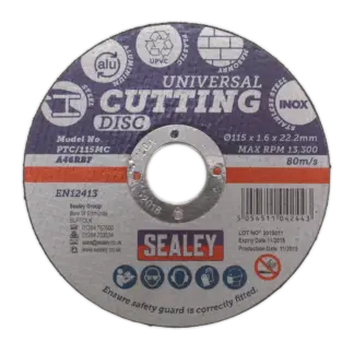 115 x 1.6mm Universal Cutting Disc 22mm Bore [PTC/115MC]
