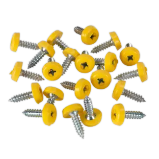 Numberplate Screw with Plastic Enclosed Head 4.8 x 18mm, Yellow - Pack of 50 [PTNP2]