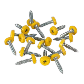 Numberplate Screw with Plastic Enclosed Head 4.8 x 24mm, Yellow - Pack of 50 [PTNP6]