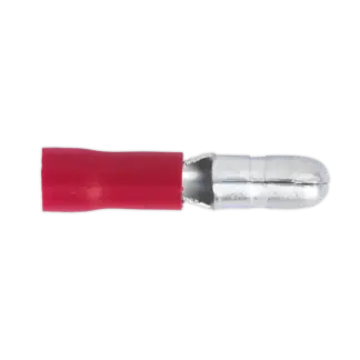 Male Bullet Terminal 4mm, Red - Pack of 100 [RT11]