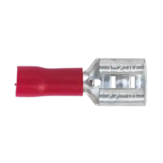 Push-On Female Terminal 6.3mm, Red - Pack of 100 [RT21]