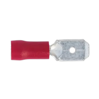 Push-On Male Terminal 6.3mm, Red - Pack of 100 [RT22]