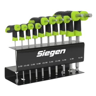 Siegen T-Handle Ball-End Hex Key Set 10pc [S01150]
