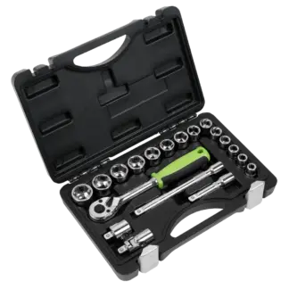 Siegen Socket Set 3/8"Sq Drive 19pc [S01235]