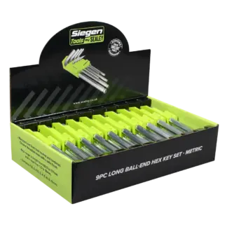 Siegen Long Ball-End Hex Key Set 9pc - Display Box of 10 [S01263]