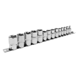 Siegen TRX-Star* Socket Set E4-E24 1/4", 3/8" & 1/2"Sq Drive 14pc [S01265]