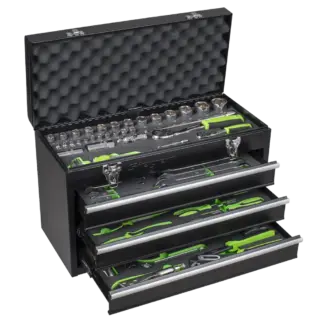 Siegen Portable Tool Chest 3 Drawer with 98pc Tool Kit [S01266]