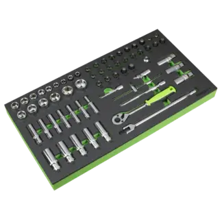 Siegen Socket Set with Tool Tray 3/8"Sq Drive 62pc [S01270]