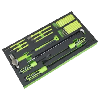 Siegen Pry Bar, Hammer & Punch Set with Tool Tray 23pc [S01279]