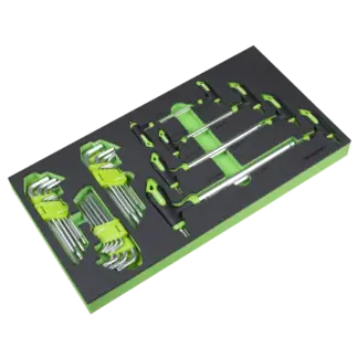 Siegen T-Handle & Standard Hex/TRX-Star* Key Set with Tool Tray 35pc [S01280]