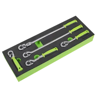 Ratchet Wrench Set 1/4"Sq 5pc Drive Flip Reverse [S01290]