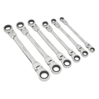 Siegen Flexi-Head Double End Ratchet Ring Spanner Set 6pc [S0806]